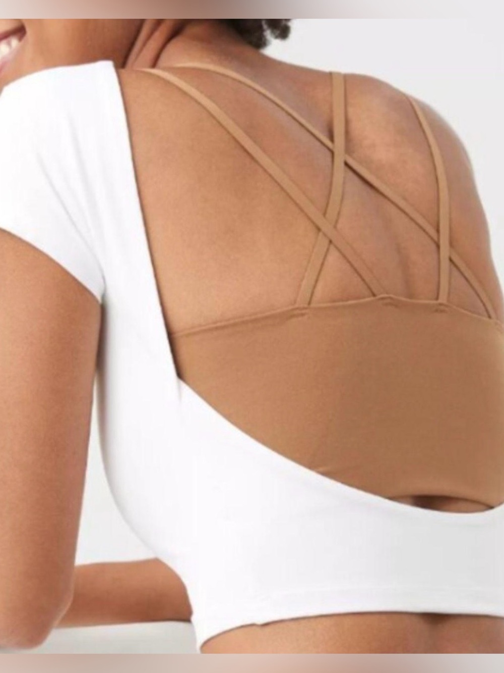 Aerie Real Me Xtra Open Back Top White, size M, EUC!